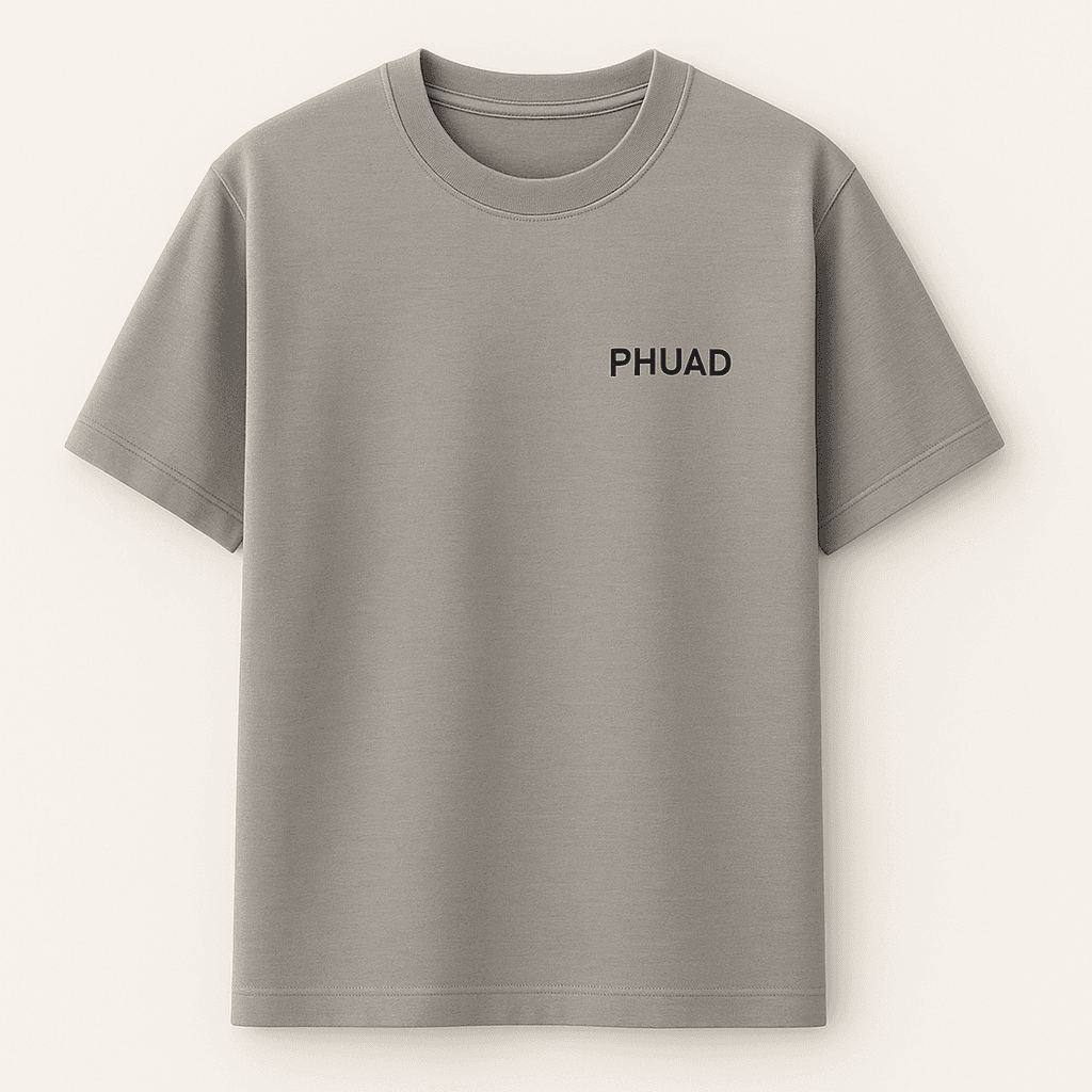 PHUΔD ΔT gri tişört